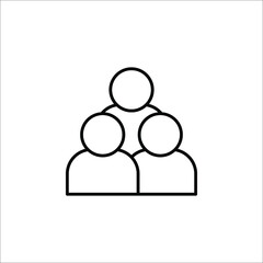 Illustration of crowd of people icon. Social icon. Flat style design. User group network. Corporate team group. Community member icon.