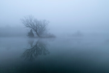 river in the fog