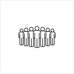 Illustration of crowd of people icon. Social icon. Flat style design. User group network. Corporate team group. Community member icon.