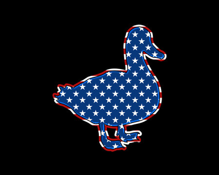 Duck Bird USA Flag, United States Of America Icon Logo Symbol Illustration