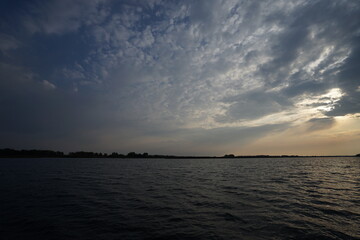 sunset over the river