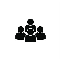 Illustration of crowd of people icon. Social icon. Flat style design. User group network. Corporate team group. Community member icon.