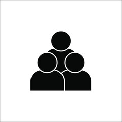 Illustration of crowd of people icon. Social icon. Flat style design. User group network. Corporate team group. Community member icon.