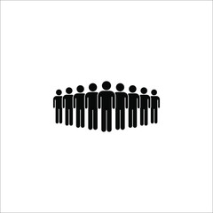 Illustration of crowd of people icon. Social icon. Flat style design. User group network. Corporate team group. Community member icon.