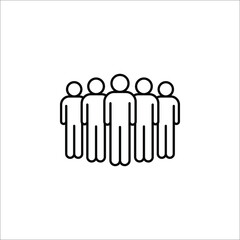 Illustration of crowd of people icon. Social icon. Flat style design. User group network. Corporate team group. Community member icon.