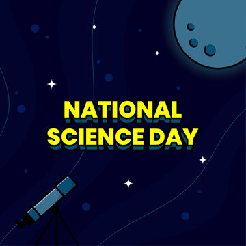 Flat national science day social media posts