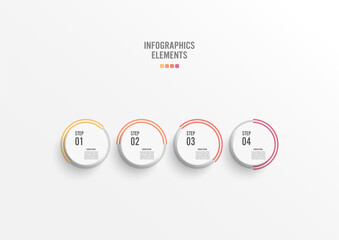 Template timeline infographic colored horizontal numbered for four position. Business concept with 4 options. can be used for workflow, banner, diagram, web design, area chart.