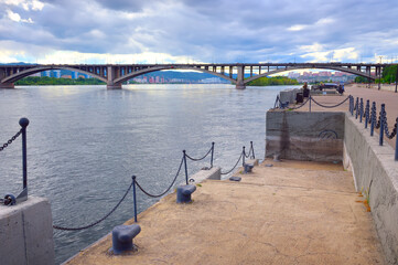 Obraz premium The embankment of the river station