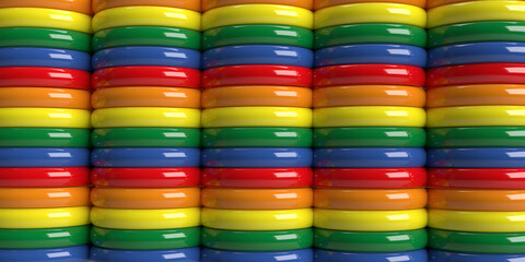 Red yellow orange green blue purple colorful rainbow beautiful decoration ornament gay lesbian lgbtq love heart sex homosexual  bisexual pride freedom rights peace international community.3d render