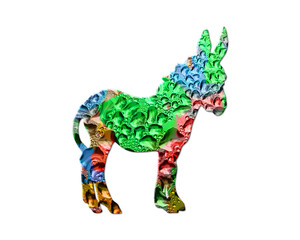 Donkey Animal Colorful Water Rain Drops Icon Logo illustration
