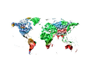 World Map  Earth Colorful Water Rain Drops Icon Logo illustration
