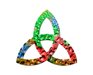 Trinity Knot, triquetra Colorful Water Rain Drops Icon Logo illustration
