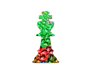 Fototapeta na wymiar Chess King Colorful Water Rain Drops Icon Logo illustration 