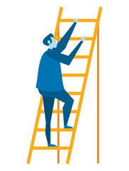 businessman climbing stairs