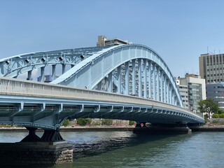 scenic view of water front of Tsukishima area