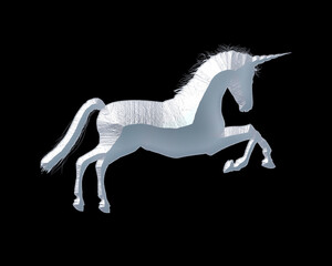 Naklejka na ściany i meble Unicorn horse symbol White Sculpture icon logo illustration