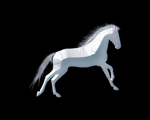 Naklejka na ściany i meble Horse Animal symbol White Sculpture icon logo illustration