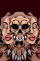Skull man mask vector illustration