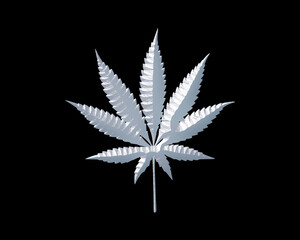 Marijuana Cannabis Pot symbol White Sculpture icon logo illustration