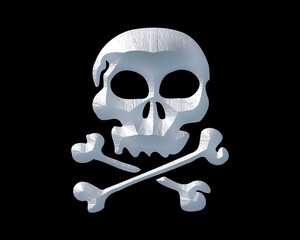 Sugar dead Skull Bones Pirate symbol White Sculpture icon logo illustration