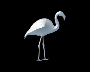 Flamingo bird symbol White Sculpture icon logo illustration