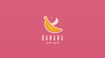 Banana Logo Design Concept Vector. Fruit Logo Template Vector