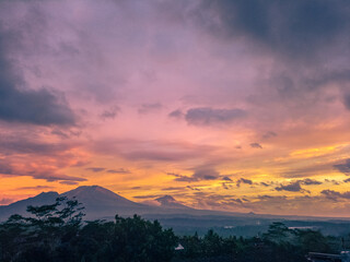 sunset in the mountains