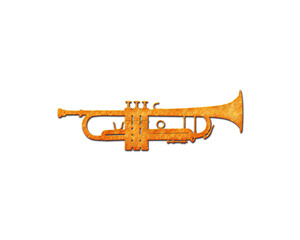 Trumpet Music symbol Potato Chips icon logo illustration