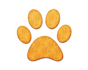 Fototapeta na wymiar Footprint Paw foot symbol Potato Chips icon logo illustration