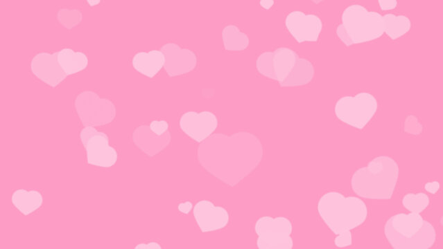 blur element white big hearts rotating on hard pink
