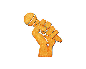 Microphone Mic symbol Potato Chips icon logo illustration
