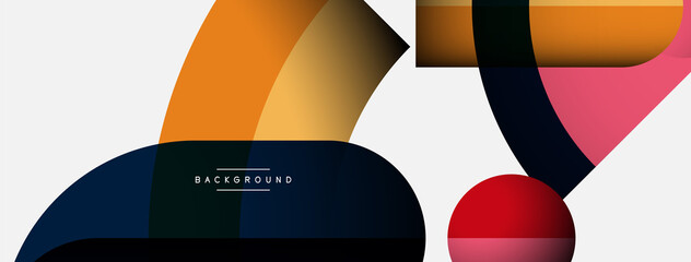 Geometric abstract background. Round shapes, circles, lines composition for wallpaper banner background or landing page