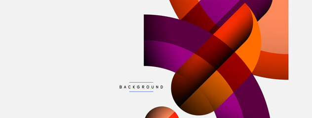 Geometric abstract background. Round shapes, circles, lines composition for wallpaper banner background or landing page