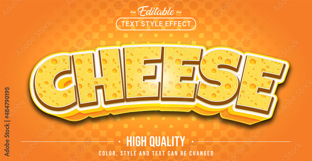 Poster Editable text style effect - Cheese text style theme.