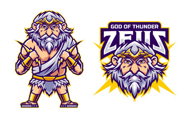 illustration of zeuz bring lightning bolts