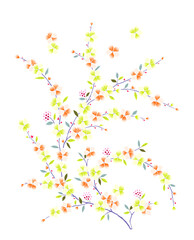 Art & illustration, plum blossom, oriental pattern, classical folk tale, one edition, one plum