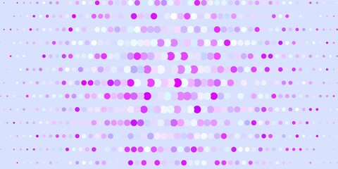 Light Purple vector texture with circles. Illustration with set of shining colorful abstract spheres. Pattern for business ads.