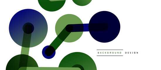 Line points connections geometric abstract background. Circles connected by lines. Trendy techno business template for wallpaper, banner, background or landing