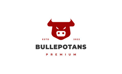 Head Buffalo Logo Design Vector Illustration