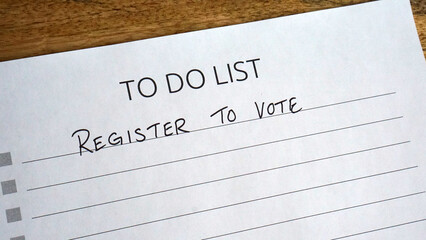 To do list reminder to register to vote