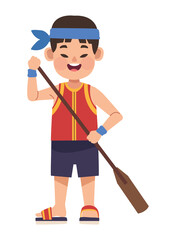 boy with oar