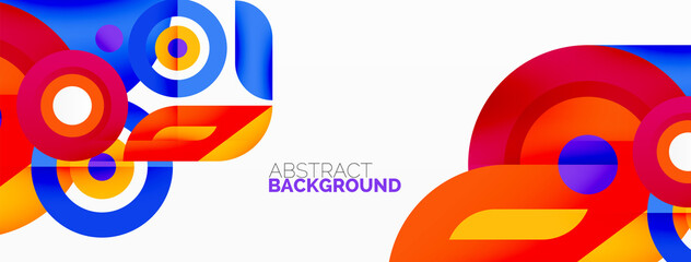 Fototapeta premium Rings and circles geometric abstract background for wallpaper, banner, backdrop