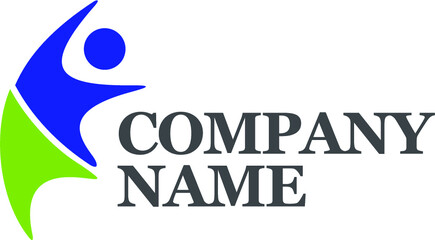 swoosh abstract crowd people logo design