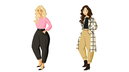 Fashionable Beautiful Woman Illustration