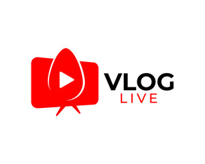 Video Streaming Logo. Usable for Channel Vloger. Flat Vector Logo Design Template	