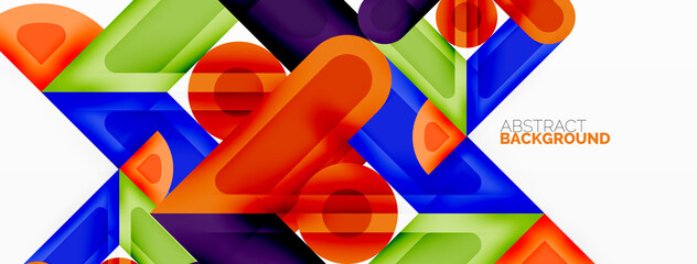 Creative geometric wallpaper. Minimal abstract background. Circles lines squares composition vector illustration for wallpaper banner background or landing page