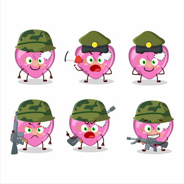 A charming soldier pink broken heart love cartoon picture bring a gun machine