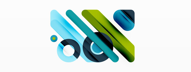 Lines geometric background. Stripes and rings composition business template for wallpaper, banner, background or landing
