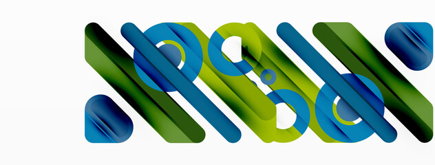 Lines geometric background. Stripes and rings composition business template for wallpaper, banner, background or landing