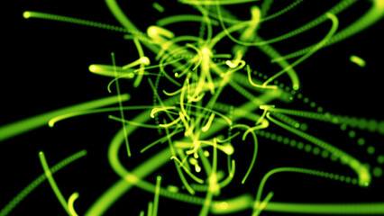green abstract. chaotic green particles background